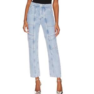 Agolde Cooper Cargo Jeans Rank Blue Size 32 NWT Structured Denim Organic Fabric